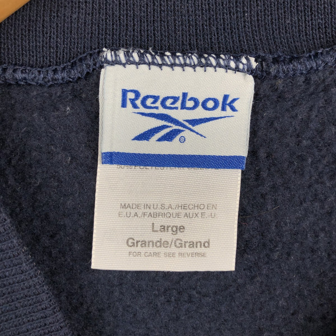 2000s~ Reebok One-Point Logo Sweatshirt, Made in USA, Men's Size L cotton navy blue type Vintage Second Hand