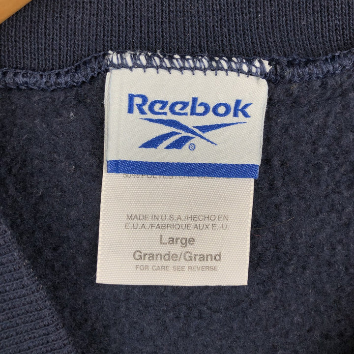 2000s~ Reebok One-Point Logo Sweatshirt, Made in USA, Men's Size L cotton navy blue type Vintage Second Hand