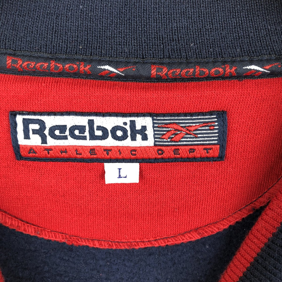 90s-00'S Reebok ATHLETIC DEPT Logo Sweatshirt, Men's Size L, Vintage polyester navy blue type Vintage Second Hand