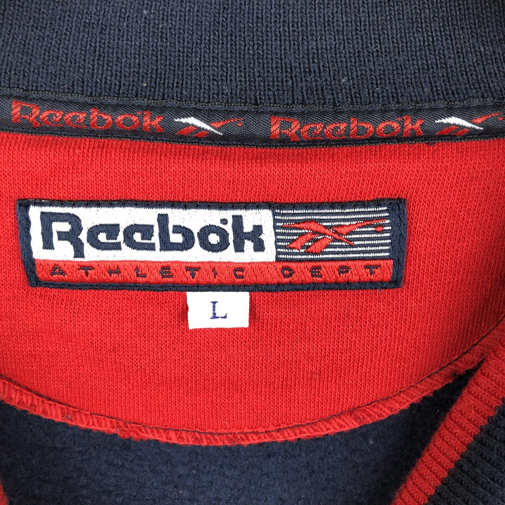 90s-00'S Reebok ATHLETIC DEPT Logo Sweatshirt, Men's Size L, Vintage polyester navy blue type Vintage Second Hand