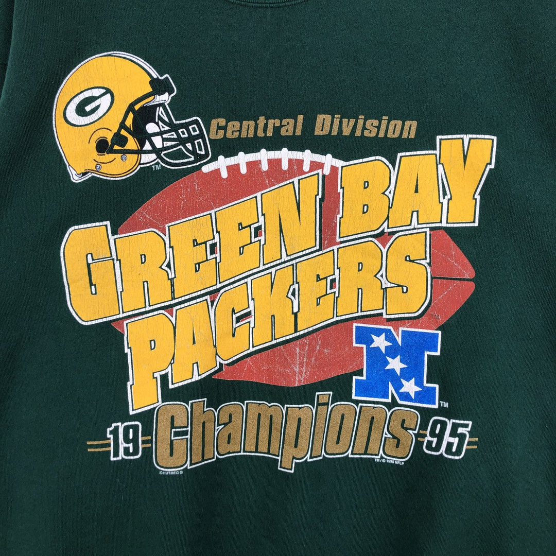 Vintage 90'S Oneta NFL Green Bay Packers Print Sweatshirt, Made in USA, Men's Size L cotton Green type dark green Vintage Second Hand