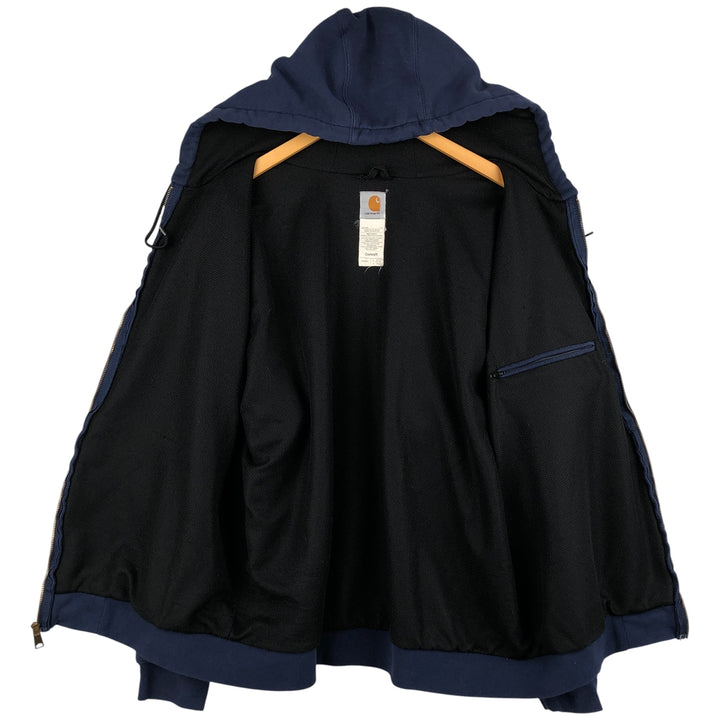 Carhartt Sweat Full Zip Hoodie Men's XL cotton navy blue type Vintage Second Hand
