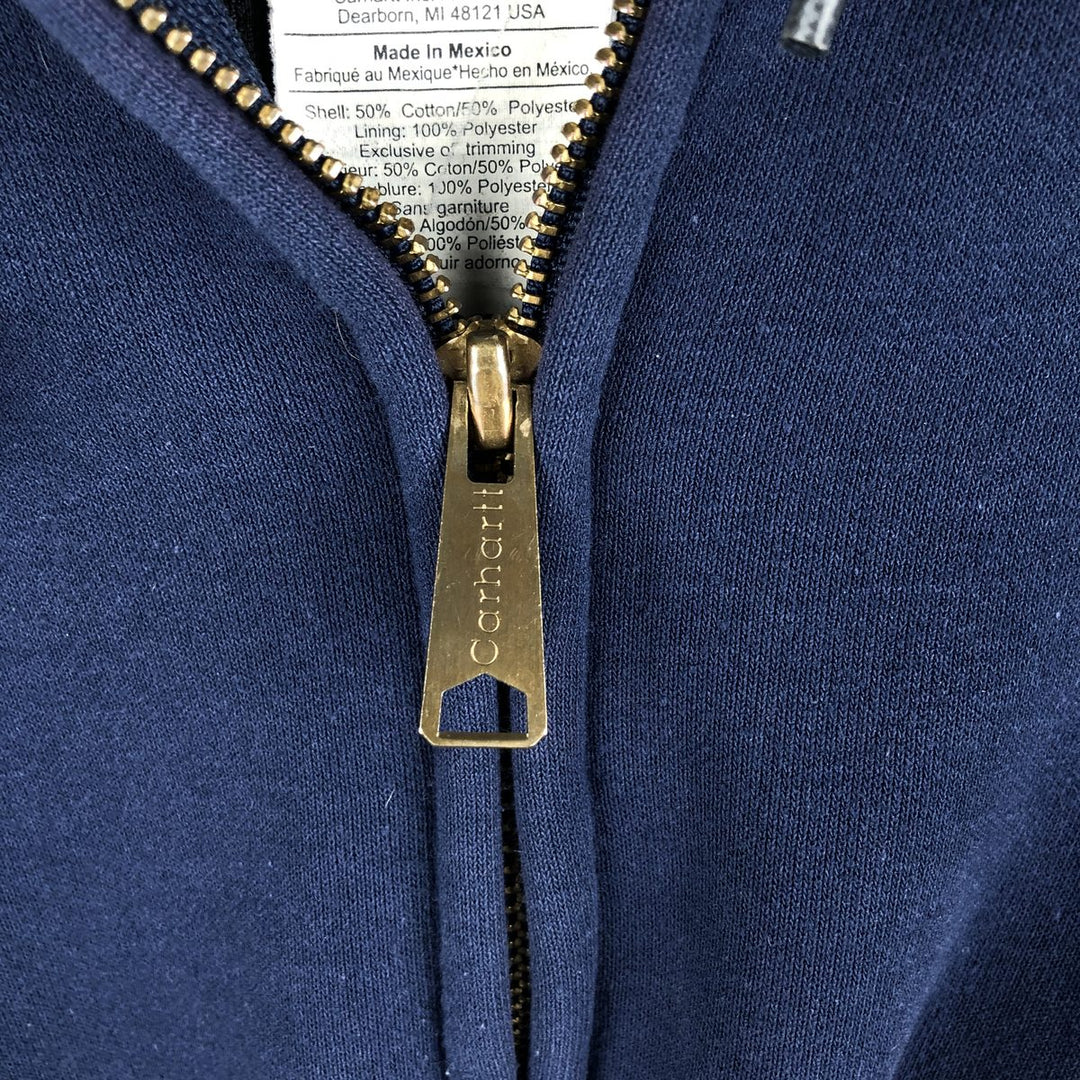 Carhartt Sweat Full Zip Hoodie Men's XL cotton navy blue type Vintage Second Hand
