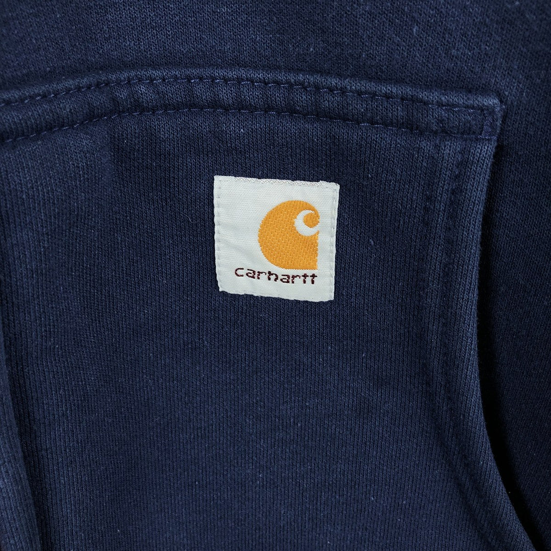 Carhartt Sweat Full Zip Hoodie Men's XL cotton navy blue type Vintage Second Hand