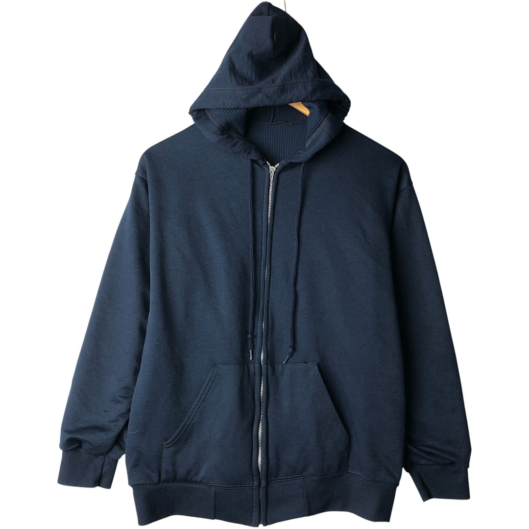 Men's full-zip sweatshirt XL polyester navy blue type Vintage Second Hand