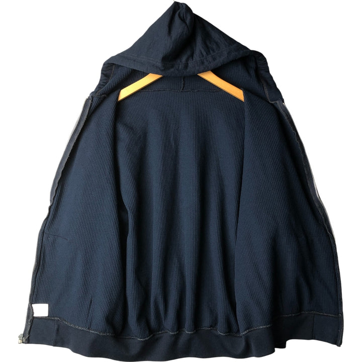 Men's full-zip sweatshirt XL polyester navy blue type Vintage Second Hand