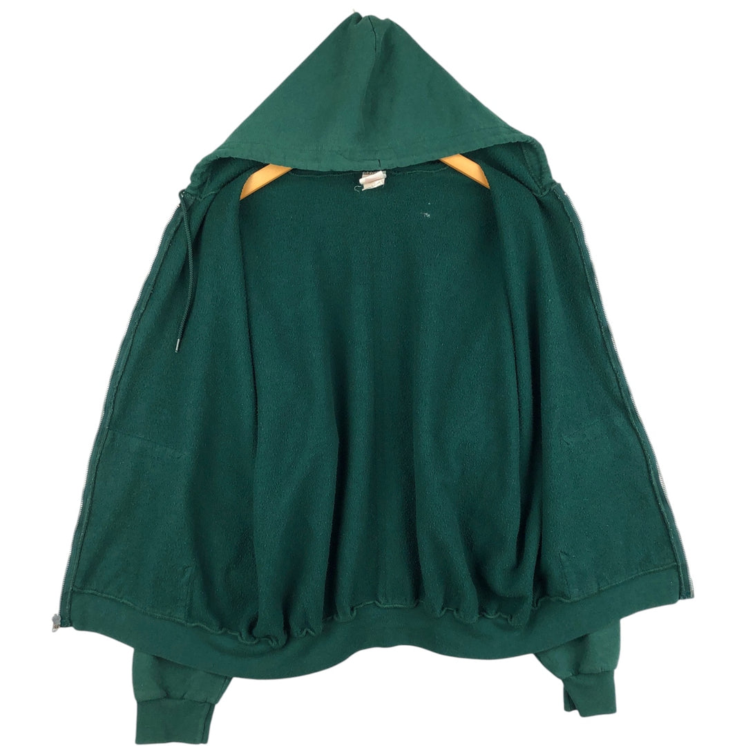 Hanes Full Zip Sweatshirt, Men's XL cotton Green type dark green Vintage Second Hand