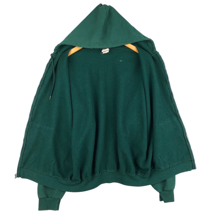 Hanes Full Zip Sweatshirt, Men's XL cotton Green type dark green Vintage Second Hand