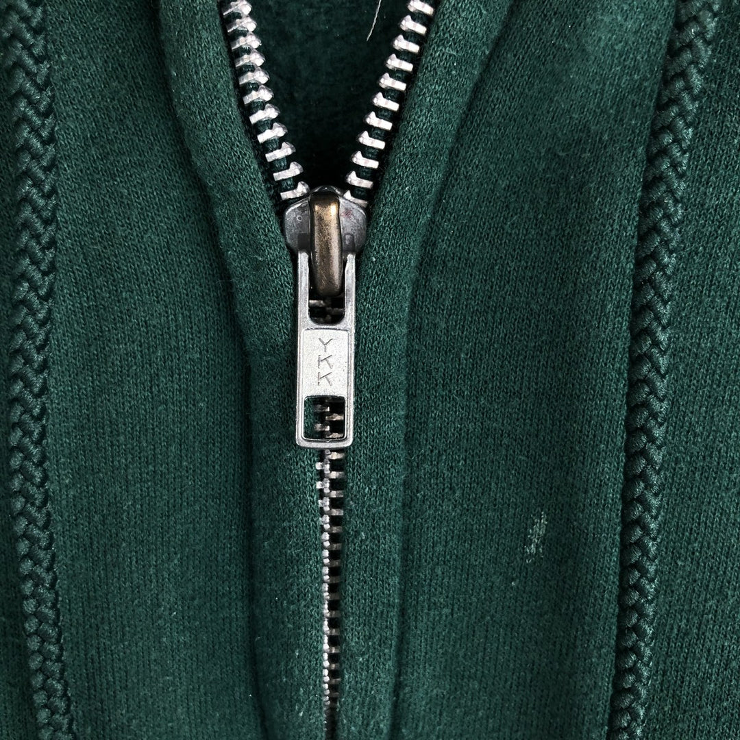 Hanes Full Zip Sweatshirt, Men's XL cotton Green type dark green Vintage Second Hand