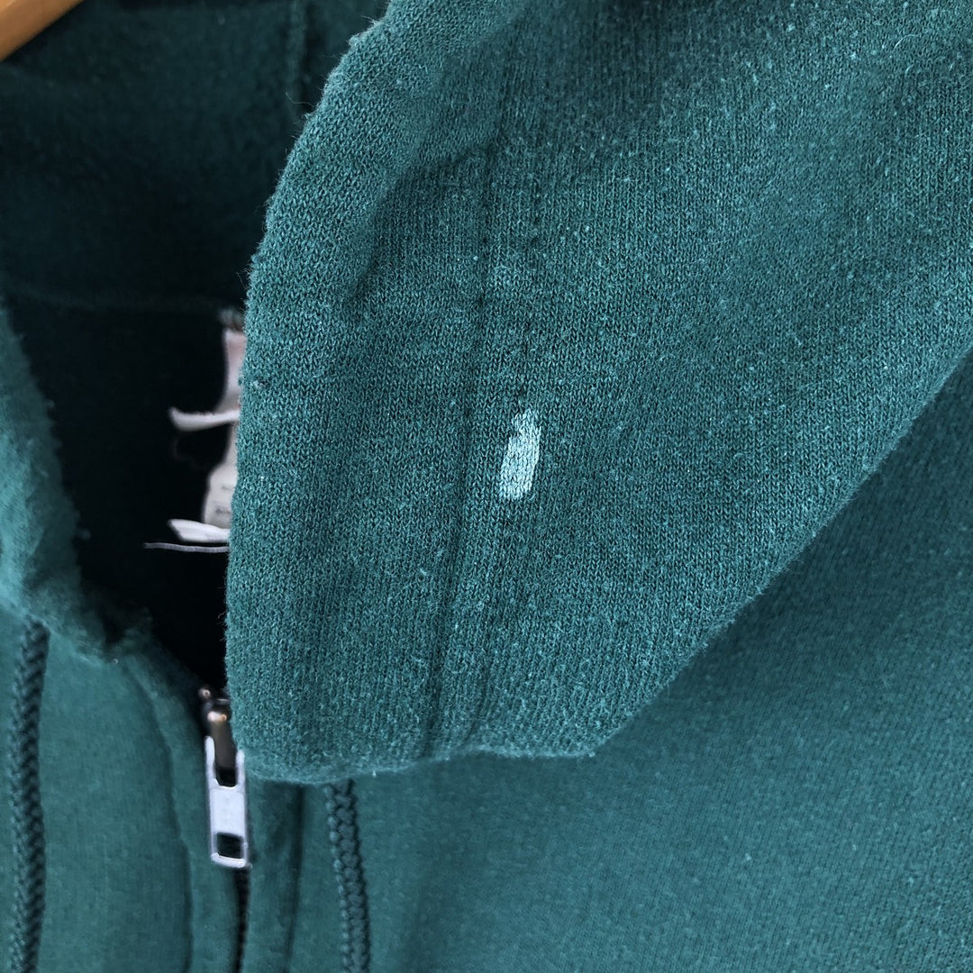 Hanes Full Zip Sweatshirt, Men's XL cotton Green type dark green Vintage Second Hand