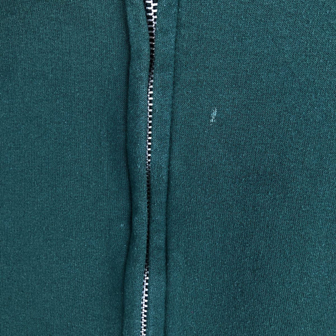 Hanes Full Zip Sweatshirt, Men's XL cotton Green type dark green Vintage Second Hand