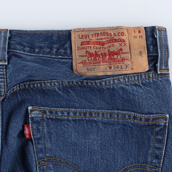 Levi's 501 Euro model straight denim pants for men, size W34 cotton blue type Vintage Second Hand