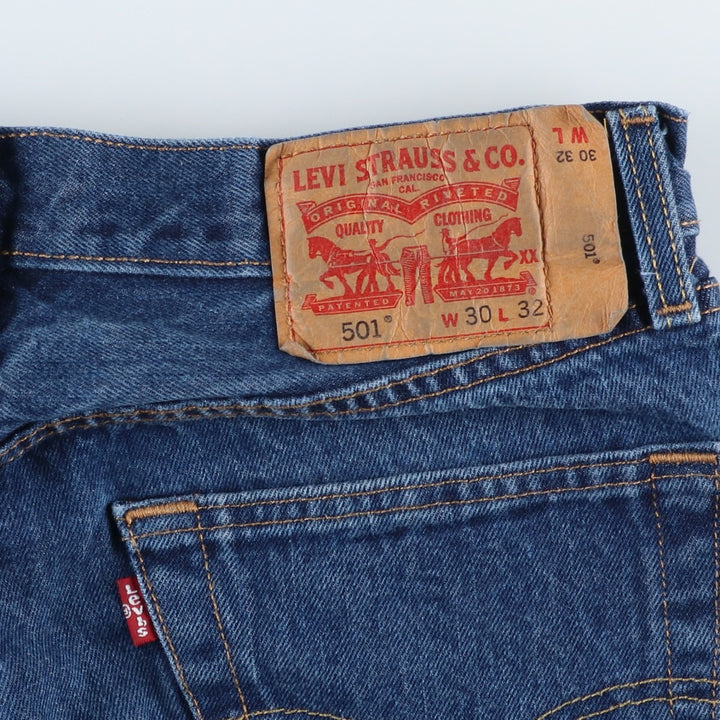 Levi's 501 straight denim pants for men, size W32 cotton blue type Vintage Second Hand