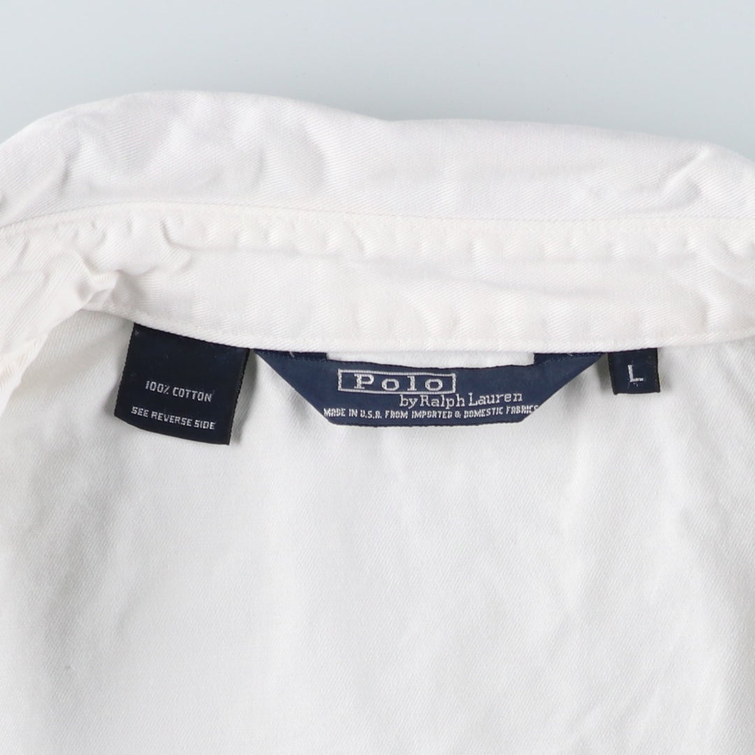 90'S Polo by Ralph Lauren swing top sports jacket, made in the USA, men's size L, vintage cotton white type Vintage Second Hand