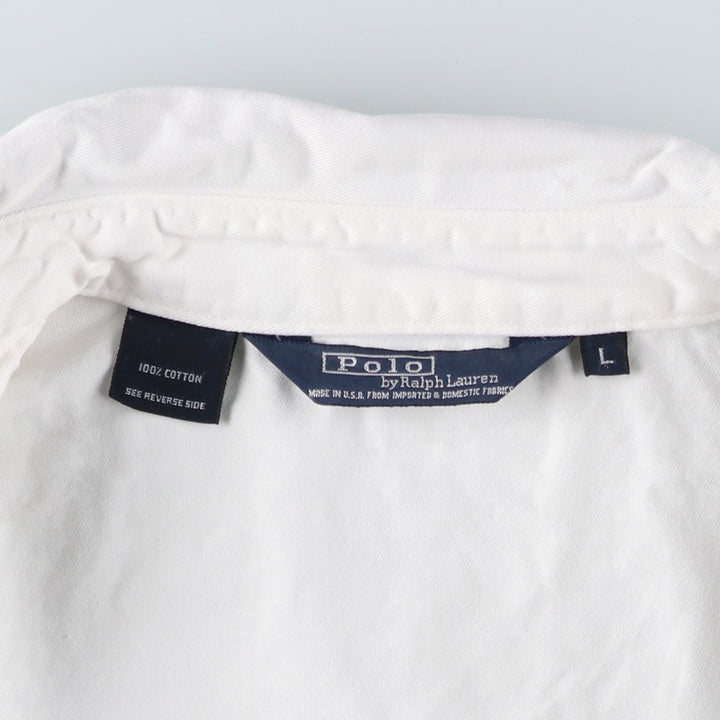 90'S Polo by Ralph Lauren swing top sports jacket, made in the USA, men's size L, vintage cotton white type Vintage Second Hand