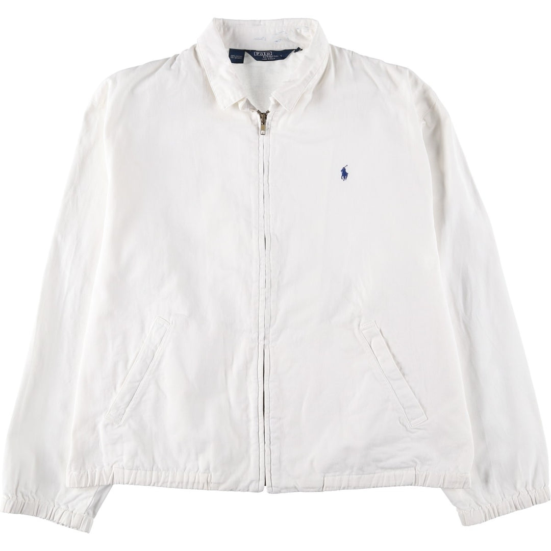 90'S Polo by Ralph Lauren swing top sports jacket, made in the USA, men's size L, vintage cotton white type Vintage Second Hand