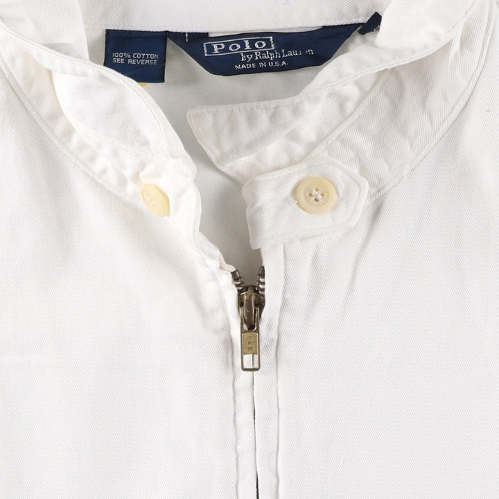 90'S Polo by Ralph Lauren swing top sports jacket, made in the USA, men's size L, vintage cotton white type Vintage Second Hand