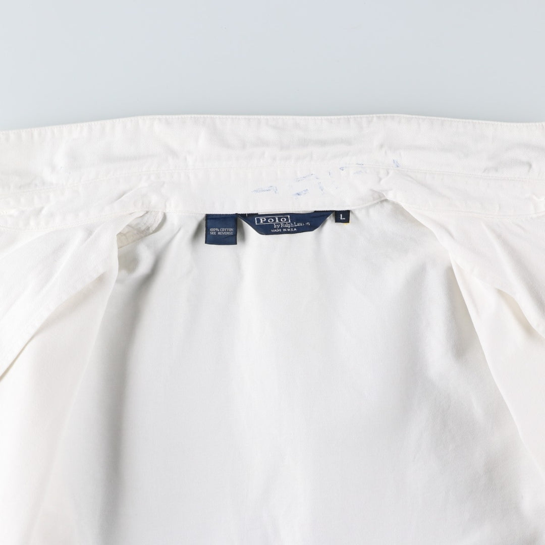 90'S Polo by Ralph Lauren swing top sports jacket, made in the USA, men's size L, vintage cotton white type Vintage Second Hand