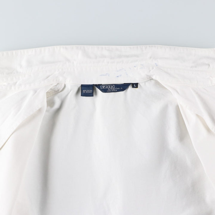 90'S Polo by Ralph Lauren swing top sports jacket, made in the USA, men's size L, vintage cotton white type Vintage Second Hand