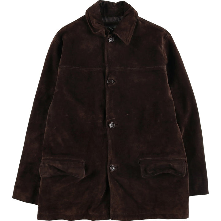 Banana Republic suede leather half coat, men's size S genuine leather brown type Vintage Second Hand