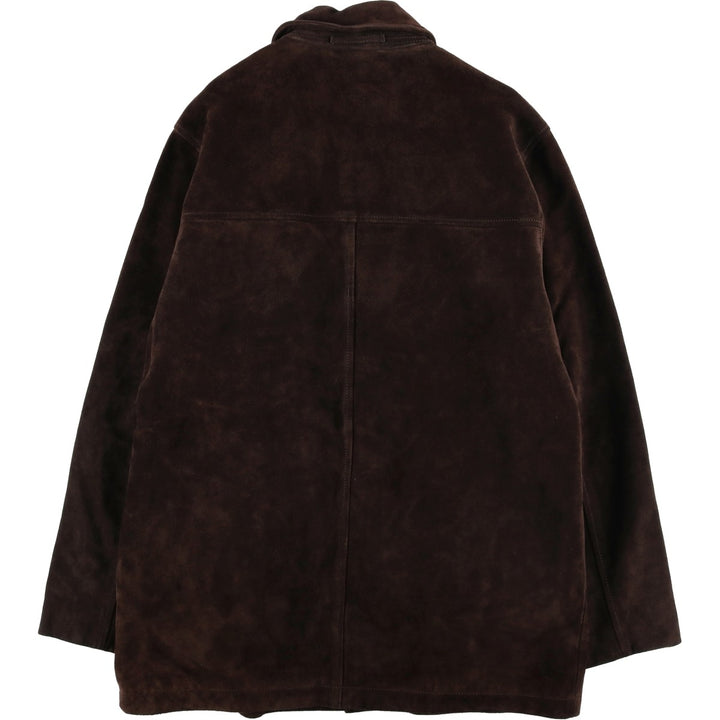 Banana Republic suede leather half coat, men's size S genuine leather brown type Vintage Second Hand