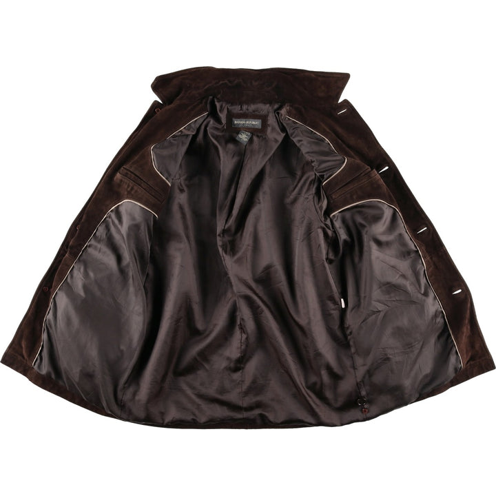 Banana Republic suede leather half coat, men's size S genuine leather brown type Vintage Second Hand