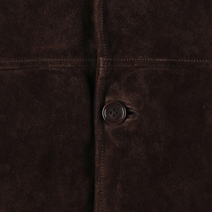 Banana Republic suede leather half coat, men's size S genuine leather brown type Vintage Second Hand