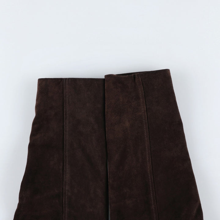 Banana Republic suede leather half coat, men's size S genuine leather brown type Vintage Second Hand