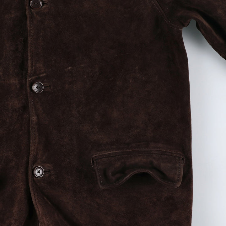 Banana Republic suede leather half coat, men's size S genuine leather brown type Vintage Second Hand