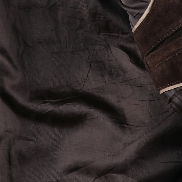 Banana Republic suede leather half coat, men's size S genuine leather brown type Vintage Second Hand