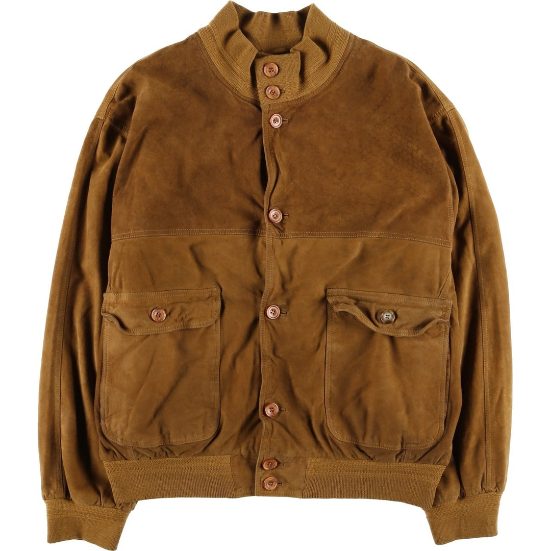 90'S SAVE THE FOREST Balster Jacket, Suede Leather Blouson, Men's Size L, Vintage Genuine Leather Suede Leather brown type Vintage Second Hand