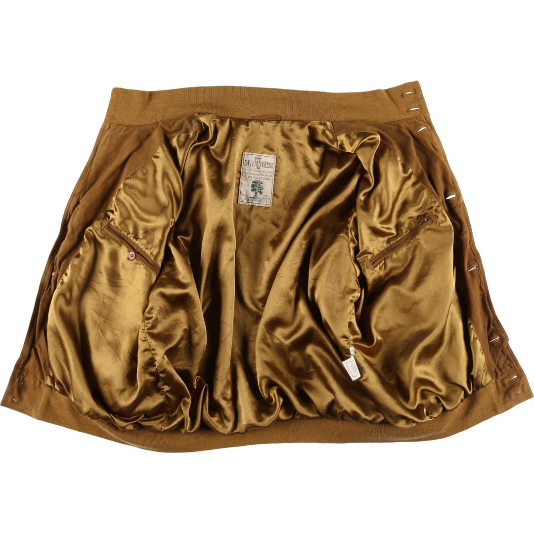 90'S SAVE THE FOREST Balster Jacket, Suede Leather Blouson, Men's Size L, Vintage Genuine Leather Suede Leather brown type Vintage Second Hand