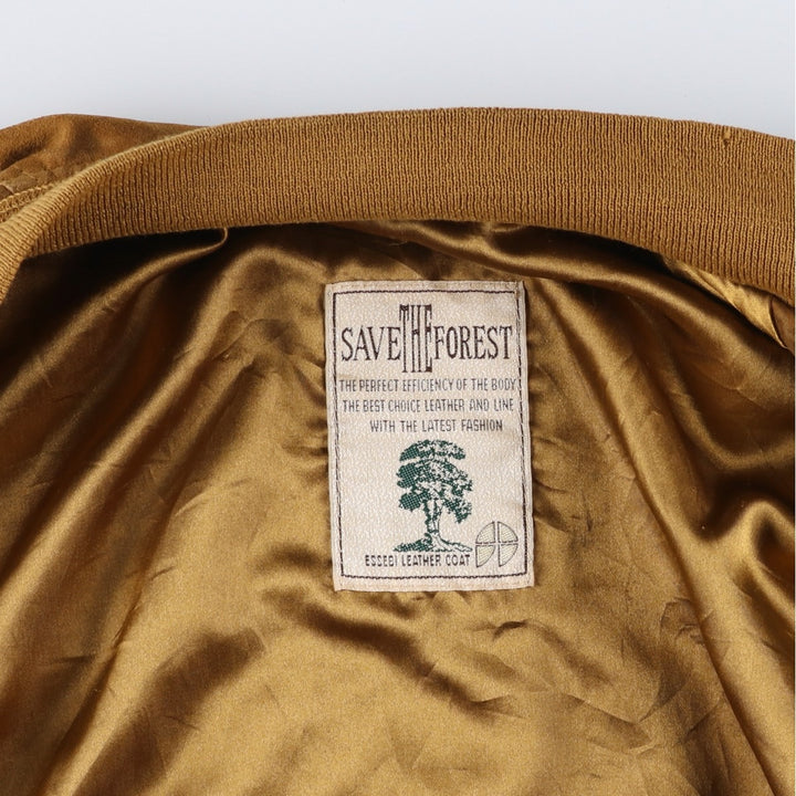 90'S SAVE THE FOREST Balster Jacket, Suede Leather Blouson, Men's Size L, Vintage Genuine Leather Suede Leather brown type Vintage Second Hand