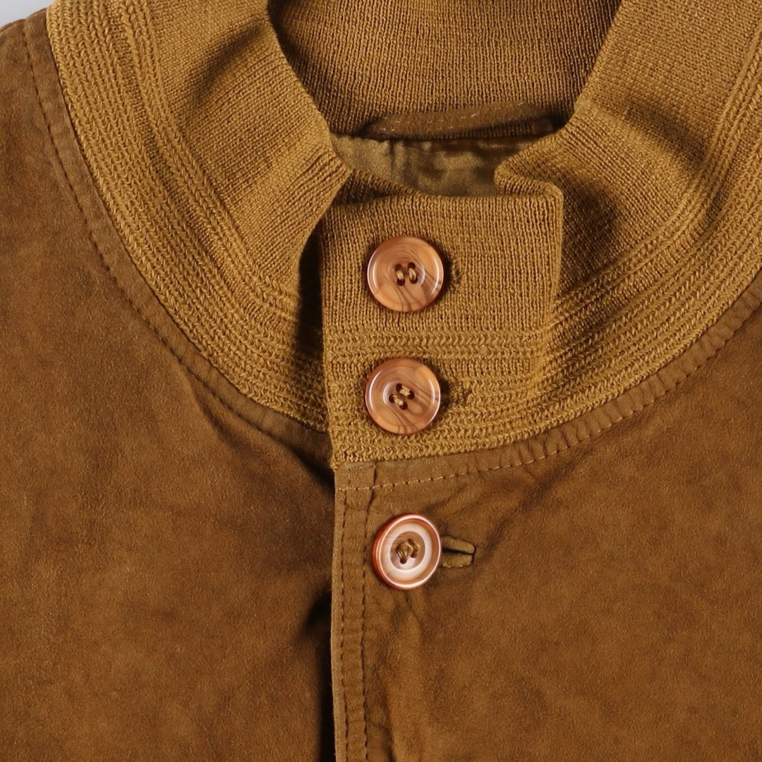 90'S SAVE THE FOREST Balster Jacket, Suede Leather Blouson, Men's Size L, Vintage Genuine Leather Suede Leather brown type Vintage Second Hand