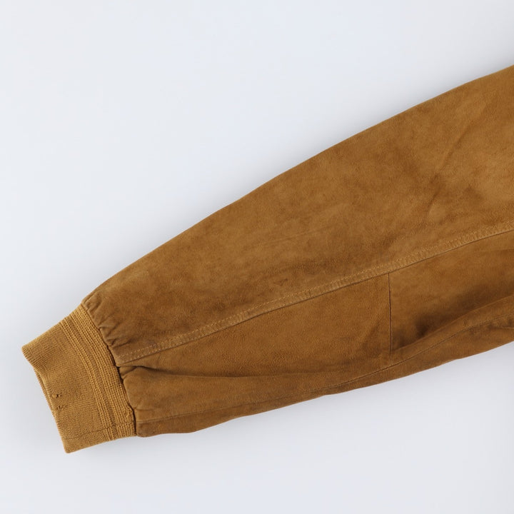 90'S SAVE THE FOREST Balster Jacket, Suede Leather Blouson, Men's Size L, Vintage Genuine Leather Suede Leather brown type Vintage Second Hand