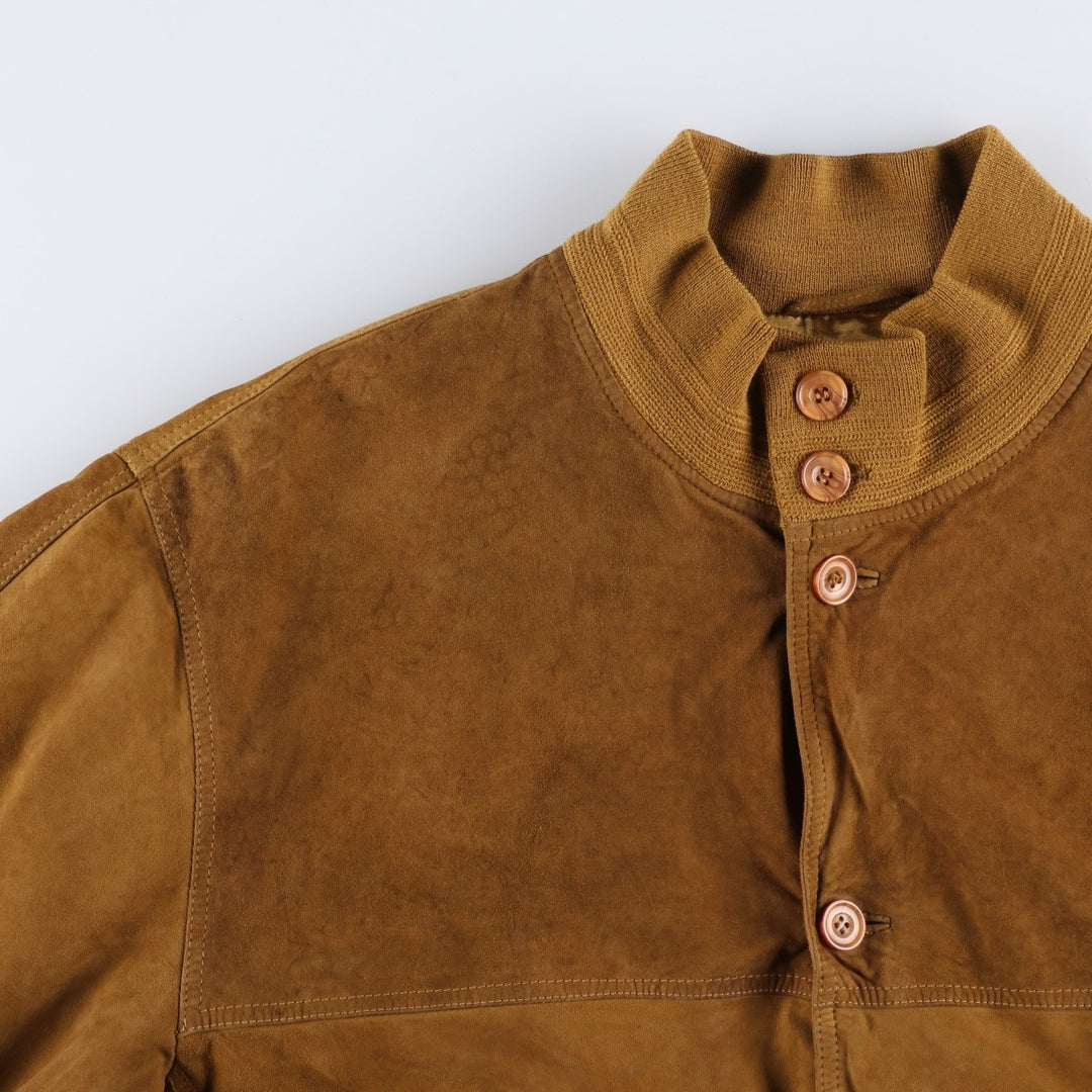 90'S SAVE THE FOREST Balster Jacket, Suede Leather Blouson, Men's Size L, Vintage Genuine Leather Suede Leather brown type Vintage Second Hand