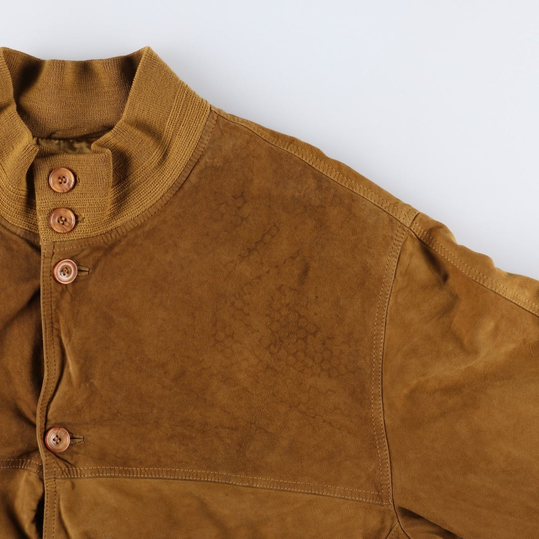 90'S SAVE THE FOREST Balster Jacket, Suede Leather Blouson, Men's Size L, Vintage Genuine Leather Suede Leather brown type Vintage Second Hand