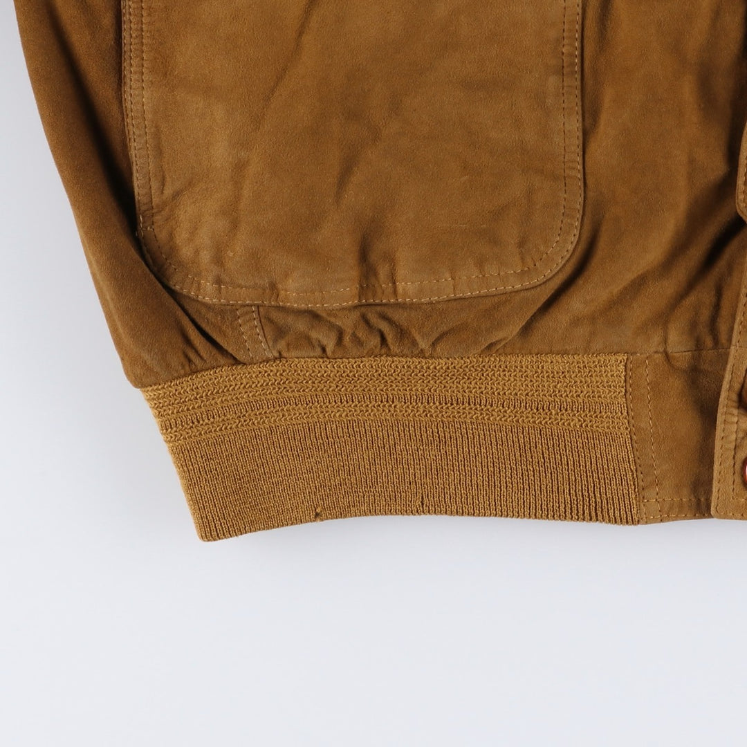 90'S SAVE THE FOREST Balster Jacket, Suede Leather Blouson, Men's Size L, Vintage Genuine Leather Suede Leather brown type Vintage Second Hand