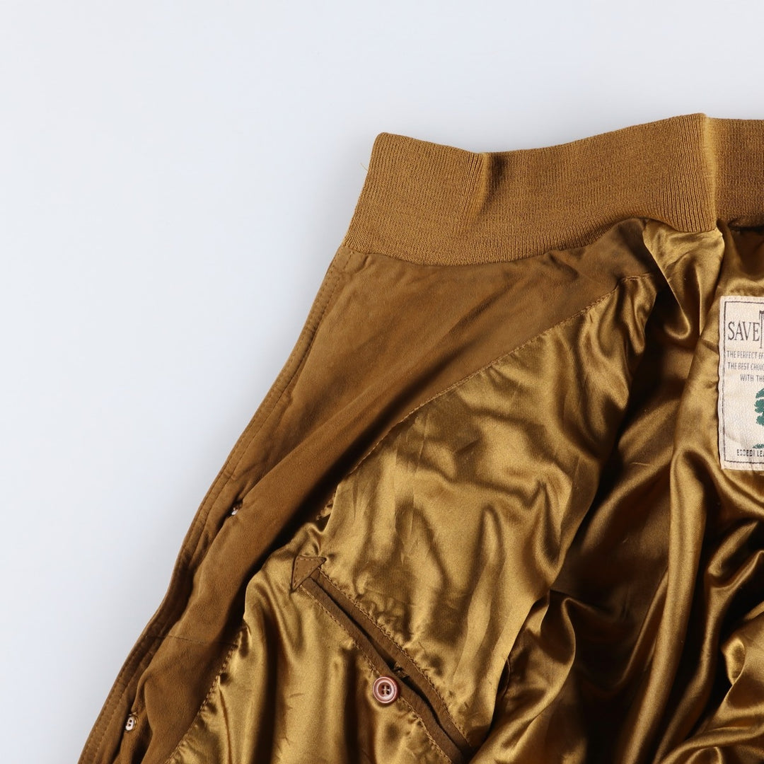90'S SAVE THE FOREST Balster Jacket, Suede Leather Blouson, Men's Size L, Vintage Genuine Leather Suede Leather brown type Vintage Second Hand