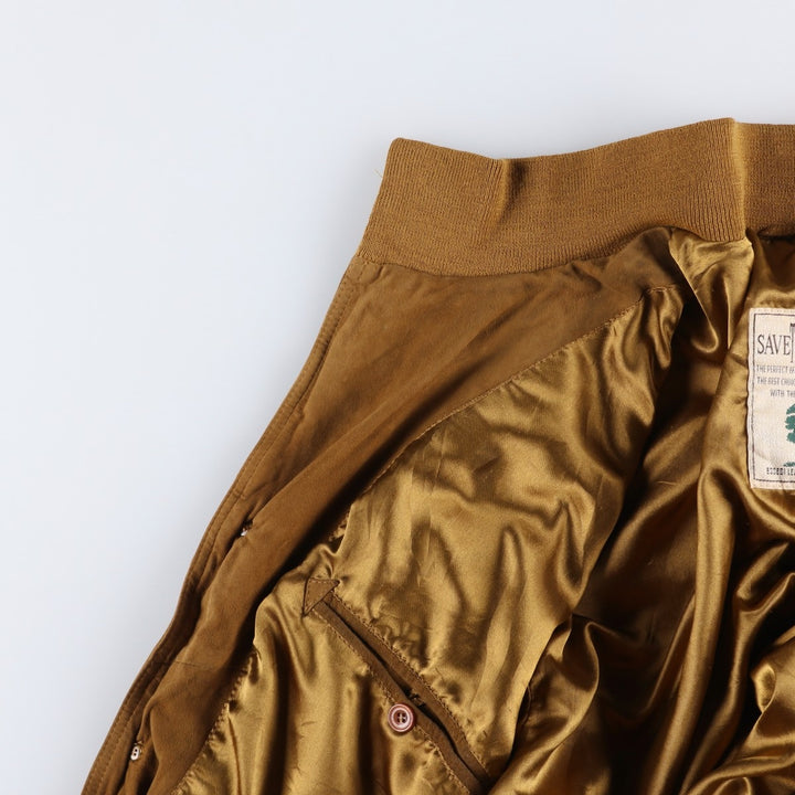 90'S SAVE THE FOREST Balster Jacket, Suede Leather Blouson, Men's Size L, Vintage Genuine Leather Suede Leather brown type Vintage Second Hand