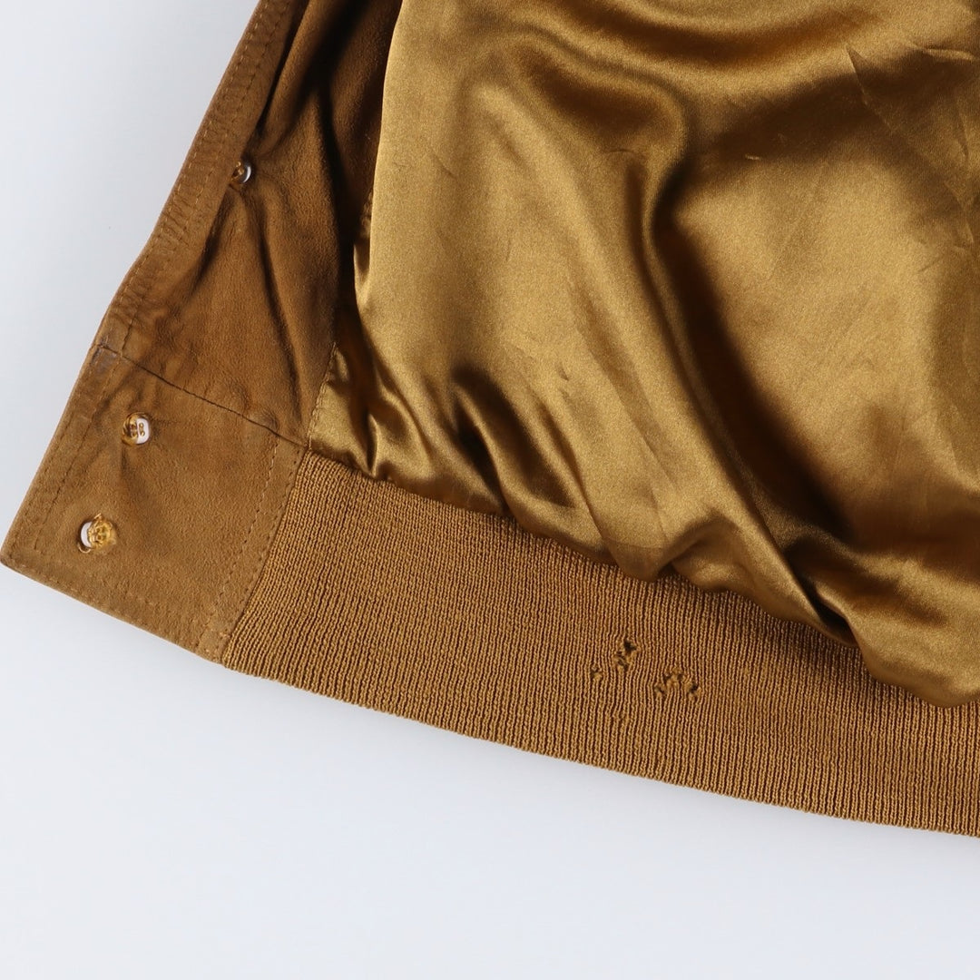 90'S SAVE THE FOREST Balster Jacket, Suede Leather Blouson, Men's Size L, Vintage Genuine Leather Suede Leather brown type Vintage Second Hand