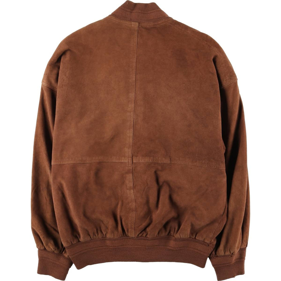 Vintage suede leather blouson balster jacket, men's size XL unclear brown type Vintage Second Hand