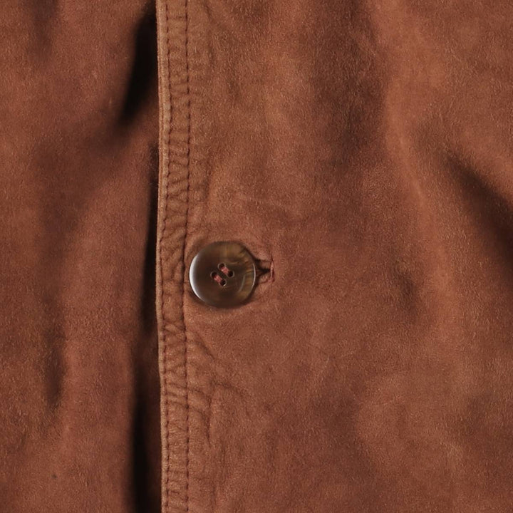 Vintage suede leather blouson balster jacket, men's size XL unclear brown type Vintage Second Hand