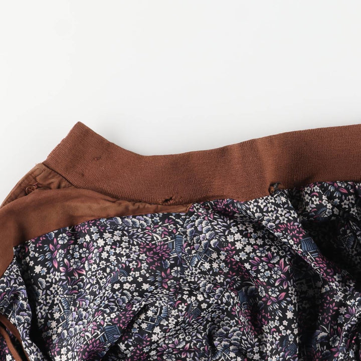 Vintage suede leather blouson balster jacket, men's size XL unclear brown type Vintage Second Hand