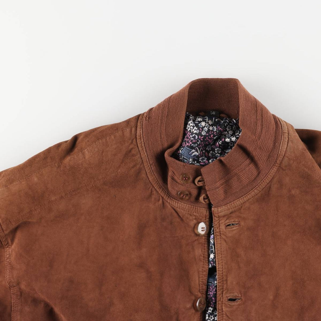 Vintage suede leather blouson balster jacket, men's size XL unclear brown type Vintage Second Hand
