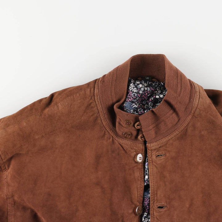 Vintage suede leather blouson balster jacket, men's size XL unclear brown type Vintage Second Hand