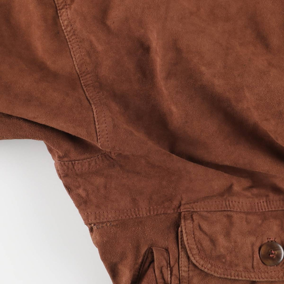 Vintage suede leather blouson balster jacket, men's size XL unclear brown type Vintage Second Hand