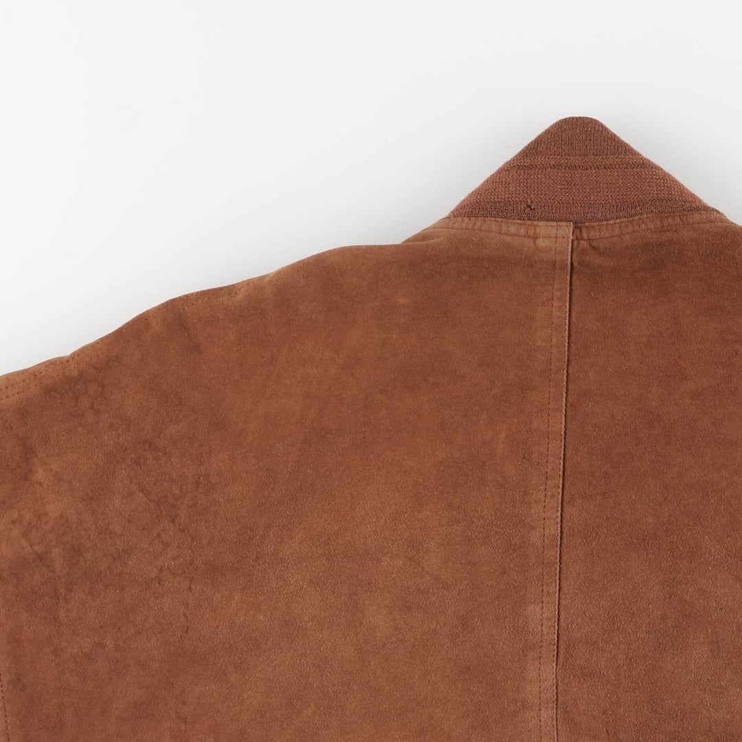 Vintage suede leather blouson balster jacket, men's size XL unclear brown type Vintage Second Hand