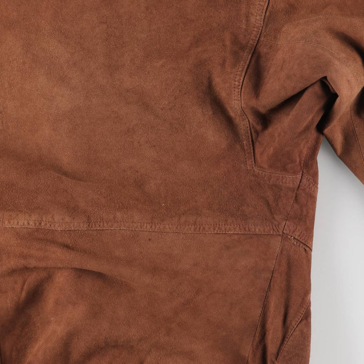 Vintage suede leather blouson balster jacket, men's size XL unclear brown type Vintage Second Hand