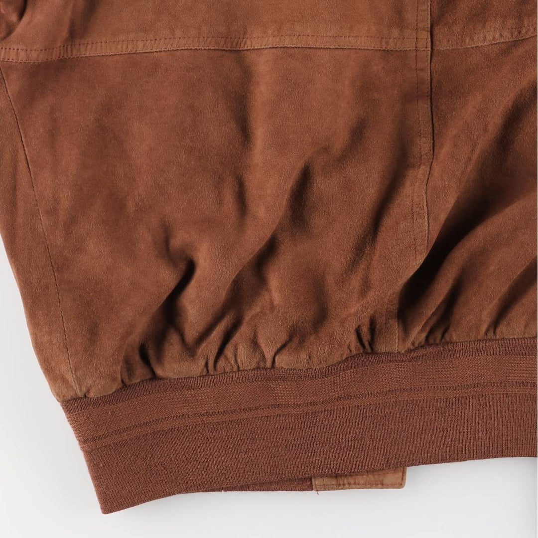Vintage suede leather blouson balster jacket, men's size XL unclear brown type Vintage Second Hand